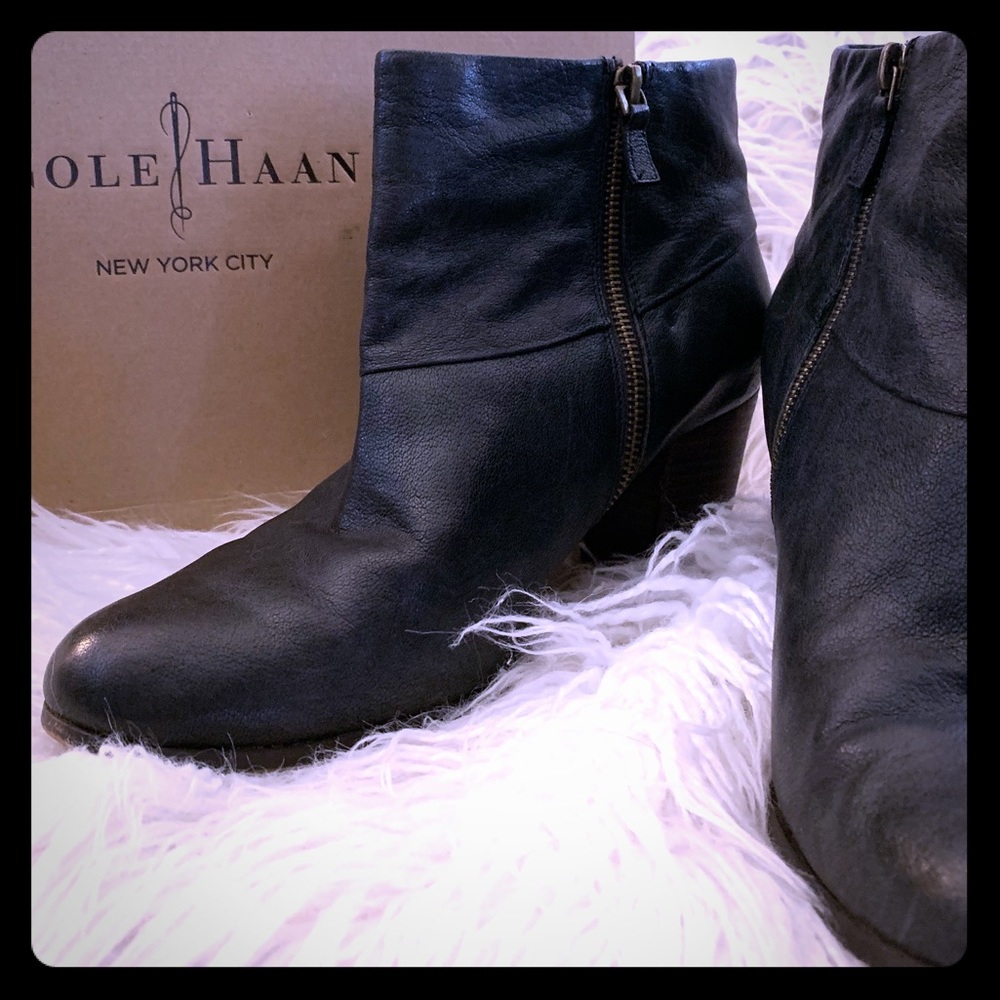 Cole Haan Black Leather Booties 11B